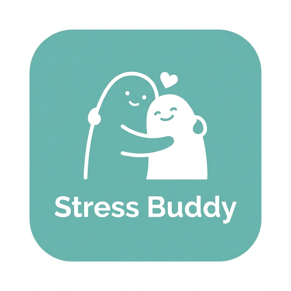 Stress Buddy Logo - Two figures hugging
